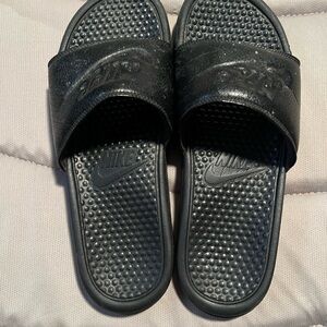Nike Black Slide Sandals with Logo